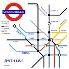 New Personalized Family Journey Canvas London Underground Style Print Colourful