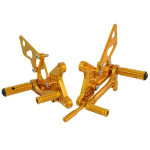 Gold Adjustable Rearset Foot Pegs Pedal For KAWASAKI Ninja ZX-6R ZX636 2009-2023 - Picture 1 of 6