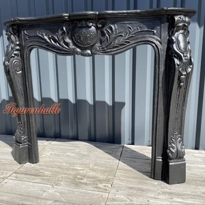 Kaminumrandung Stuck Kaminkonsole Antik Optik Wandbord Shabby Chic schwarz Deko - Bild 1 von 4