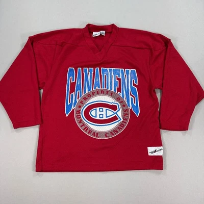 Vintage 90s Montreal Canadiens Athletic Ravens Hockey Jersey Men's Medium Red - Image 1 of 4