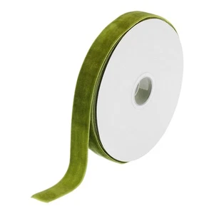 Velvet Ribbon Gift Wrapping 3/4 Inch x 15 Yard Olive Green Single Face Velvet - Picture 1 of 5