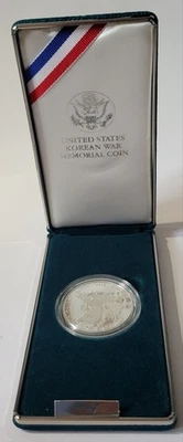 1991-P Korean War Memorial Commemorative 90% Silver Dollar PROOF Coin - Image 1 of 2