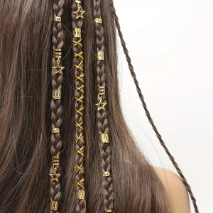 36 Stück Stern Deko Haarring Zubehör, Perlen Haar Zopf Ringe Clips Dread Locks - Bild 1 von 26