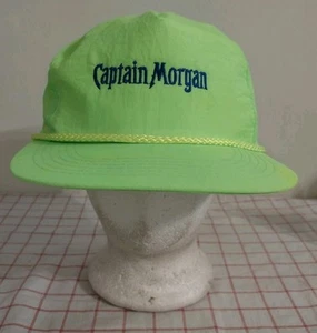 Vintage Captain Morgan Seil Kappe Mütze grün Herren verstellbar Druckknopflasche bestickt Rum - Bild 1 von 6