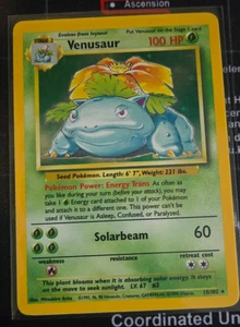 Venusaur Base set LP Pokemon #15/102 unlimited holo rare - Picture 1 of 2