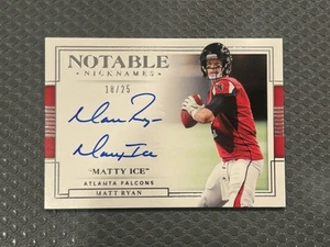 2019 National Treasures Notable Nicknames Matt Ryan /25 "Matty Ice" Auto Falcons - Picture 1 of 2