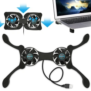 USB Cooling Fan Pad 2 Foldable Quiet Slim Cooler Fans Stand for Laptop Notebook - Afbeelding 1 van 9