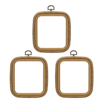 4x3.7inch Embroidery Hoops, 3Pcs Square Frame Cross Stitch Hoop Ring - Image 1 of 4