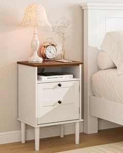 Nightstand, Boho Night Stand with 1 Drawer, Modern Side Accent Table with Ope... - Picture 1 of 9