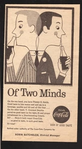 1957 Coke Original Vintage Print Ad Of Two Minds - Bild 1 von 1