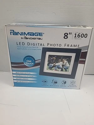 PANIMAGE 8" HD DIGITAL PHOTO FRAME 800x600 LED/w REMOTE WIFI + BLUETOOTH CAPABLE - Image 1 of 4