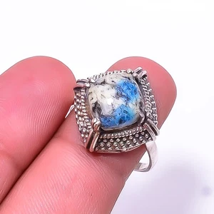 K2 Blue Azurite -Pakistan Solitaire 925 Sterling Silver Ring s.9 R16 R803730216 - Picture 1 of 3