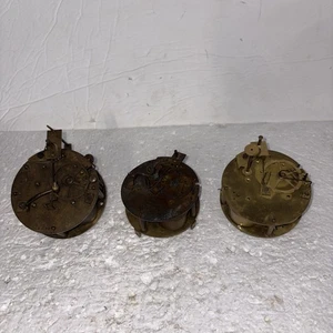 Lote de 3 movimientos de reloj franceses antiguos c.1860 piezas de suspensión de seda/reparación-A#51 - Imagen 1 de 19