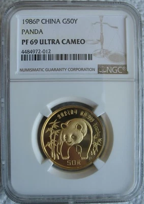 1986-P China Panda 1/2oz. Gold 50 Yuan NGC PF-69 Ult. Cameo - Image 1 of 3