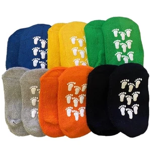 Toddler Little Feet Multi Color 6 Pairs Anti-Slip Ankle Socks One Size  - Picture 1 of 3