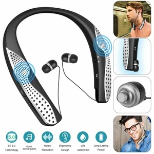 Auriculares con banda para el cuello Auriculares inalámbricos Altavoz Auriculares con micrófono para Bluetooth - Imagen 1 de 14