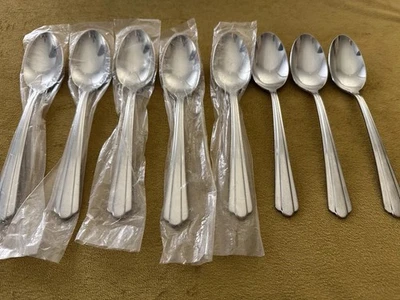 (8) Cucharas de sopa Hampton Silversmiths CENTRAL de acero inoxidable 18/10 brillante lugar/ovaladas Foto 1 de 4