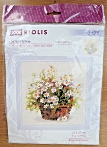 RIOLIS 1478 Russian Daisies Cross Stitch Kit NIP Finished 9 3/4 x 9 3/4 sealed - Picture 1 of 2