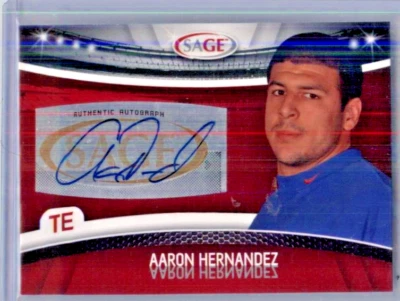 Autógrafos Sage 2010 rojo Aaron Hernández #25 Florida Gators Foto 1 de 2