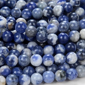 Natural Sodalite Denim Blue Gemstone AAA Round 6MM 8MM 10MM Loose Beads (D211) - Picture 1 of 3