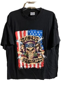 HERREN XL BROCKUM VINTAGE 1991 90ER GUNS N ROSES ROCK KONZERT TOUR SHIRT USA FLAGGE - Bild 1 von 9