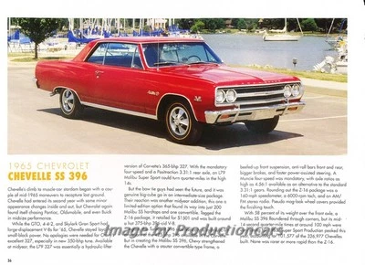 1965 Chevrolet Chevelle SS 396 - Original Car Print Article J265 Foto 1 de 2