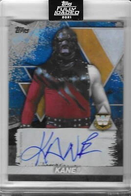 2021 Topps WWE Fully Loaded Kane Autograph Sapphire 7/25 - Image 1 of 2