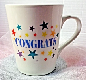 ROYAL NORFOLK "CONGRATS" CELEBRATORY WHITE COFFEE TEA MUG - Picture 1 of 5