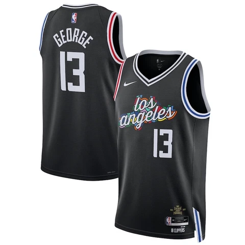 Paul George LA Clippers Nike Unisex 2022/23 Swingman Jersey - City Edition - Bla Cover