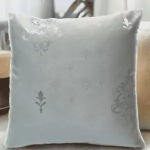 Cushion Covers Damask Embroidery Blue 18X18" 45X45 Cm Elegant Design Home Decor - Picture 1 of 11