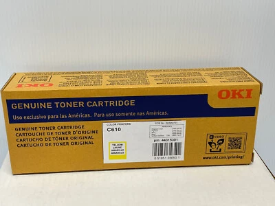 Okidata C610 Yellow  Toner Cartridge Genuine Oki 44315301 - Image 1 of 2