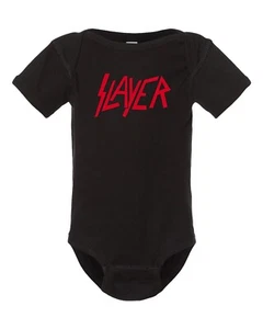 Slayer Thrash Metal Rock & Roll Infant Bodysuit | Baby Clothes One Piece Black - Picture 1 of 2