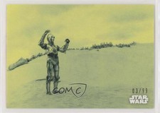 2018 Star Wars Black and White Green 3/99 C-3PO Next to the Krayt Dragon #10 4et