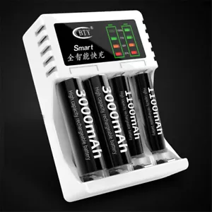 4 Slot Battery Charger For AA AAA Rechargeable Ni-MH Ni-CD Li-Ion Batteries - Picture 1 of 7