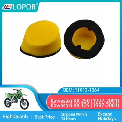 Filtro de aire de motocicleta limpiador de admisión de aire para Kawasaki KX125 97-05 KX250 1997-07 Foto 1 de 4