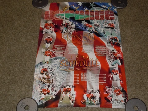 Vtg 1996 Nebraska Football Schedule Poster NATIONAL DEFENSE Cornhuskers Huskers Cover
