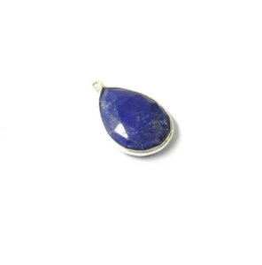 Natural - Colgante de plata esterlina 925 lapislázuli pera facetada/almendras piezas 1 EB0016 - Imagen 1 de 4