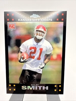 2007 NFL Topps Chrome Kolby Smith Kansas City Chiefs Rookie Football Card #TC197 - Image 1 of 4