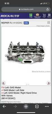 Left Cylinder Head 2013 Dodge Grand Caravan 3.6 05184445AI OEM - Image 1 of 4