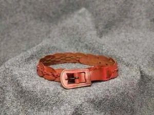 Vintage Diesel Brown Leather Braided Orange belt Y2K Style - Picture 1 of 13