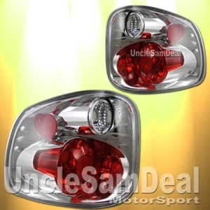 97-00 FORD F150 SUPERCREW SVT CLEAR LENS CHROME HOUSING TAIL LIGHTS PAIR - Bild 1 von 2