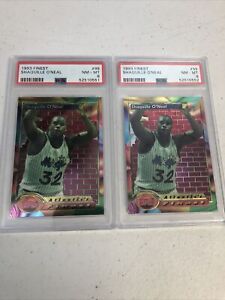 2-1993 Topps Finest Basketball SHAQUILLE O'NEAL #99 PSA 8 NM-MT! Magic Cons #’s