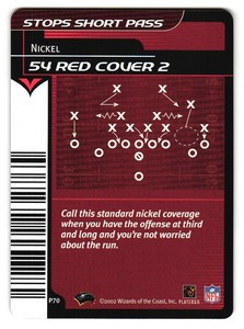 2002 NFL Showdown #P70 54 Red Cover 2 Plays