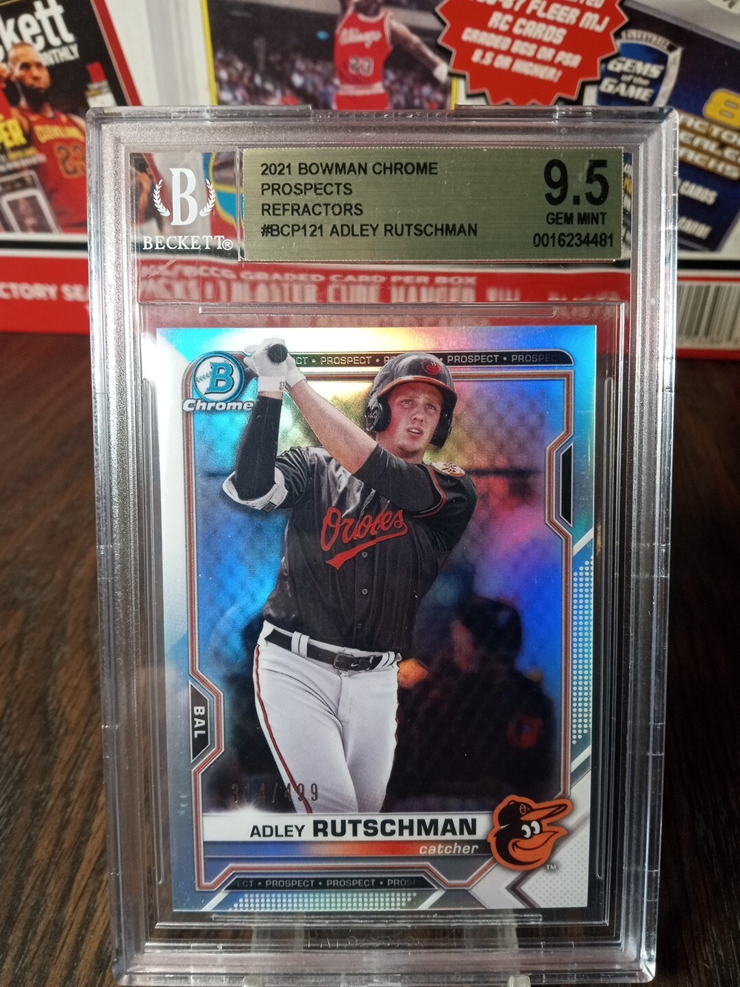 2021 Bowman Chrome Prospects Adley Rutschman #BCP121 Silver Refractor SP 314/499