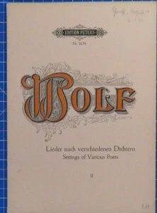 Edition Peters Nr.3142a Wolf Lieder nach verschiedenen Dichtern II B18884 - Bild 1 von 7