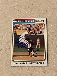 1974 Topps #472 World Series Game 1 card signed by Darold Knowles