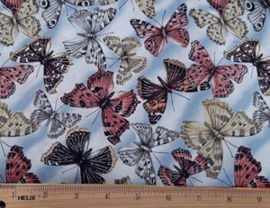 HOBBY LOBBY Fabric - Large Butterflies on Shaded Blue - BTHY - Picture 1 of 1
