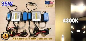 35W 4300K OEM White H10 9145 9140 Canbus X3 Ballasts Xenon HID Kit No Error - Picture 1 of 3