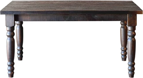 Solid Pine Wood Dining Room Table Kitchen Rustic Farmhouse 6 Person, Barnwood Cover