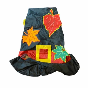 Vintage Yard Flag Banner Thanksgiving Pilgrim Hat Leaves NCE 1993 32x36in - Picture 1 of 6